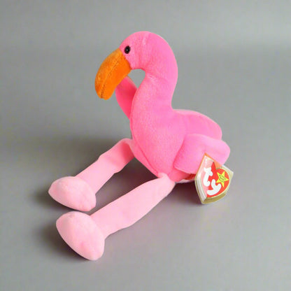 TY The Original Beanie Baby, Pinky, Flamingo  Stuffed Animal 6"