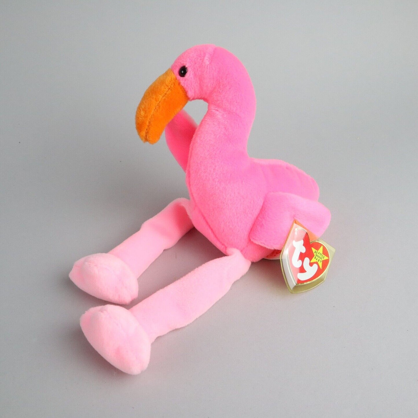 TY The Original Beanie Baby, Pinky, Flamingo  Stuffed Animal 6"