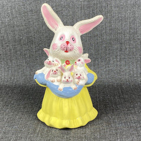 Vintage Bunny Rabbit Figurine 12" Tall Hand Painted