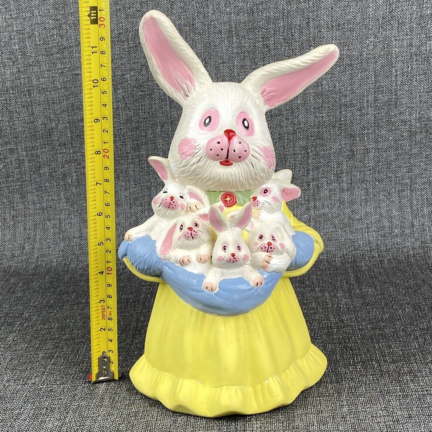 Vintage Bunny Rabbit Figurine 12" Tall Hand Painted