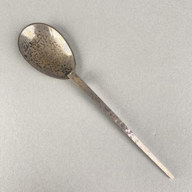 Liturgical Silver Spoon with Christian Inscription,  silver marks /stamp