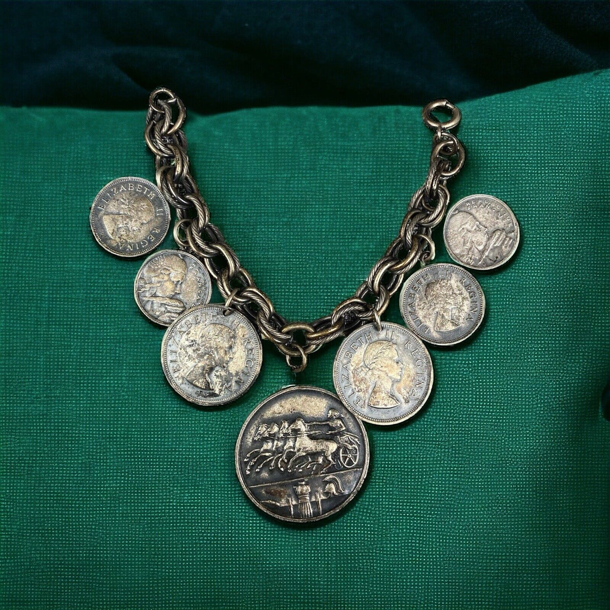 Variety of Coins Cha Cha Charms Bracelet 7.5" (Roman)