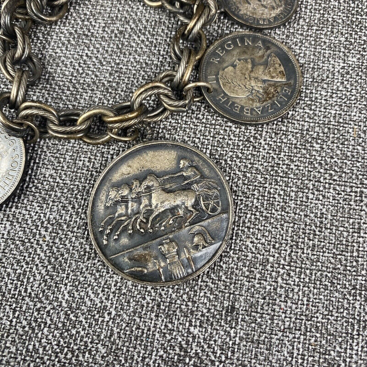 Variety of Coins Cha Cha Charms Bracelet 7.5" (Roman)