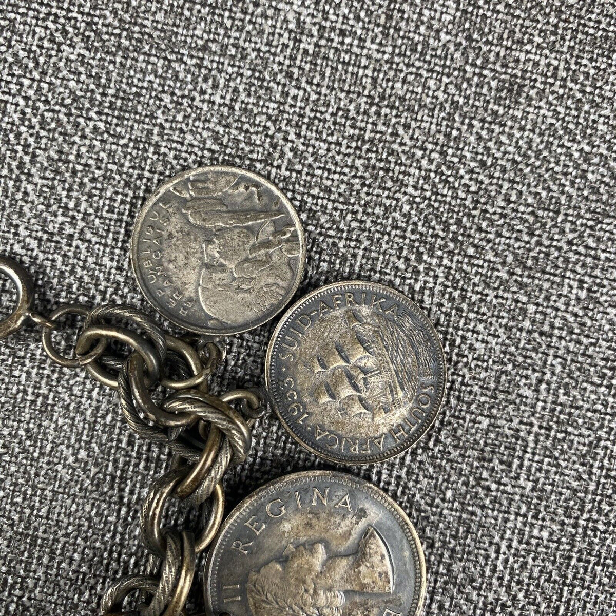 Variety of Coins Cha Cha Charms Bracelet 7.5" (Roman)