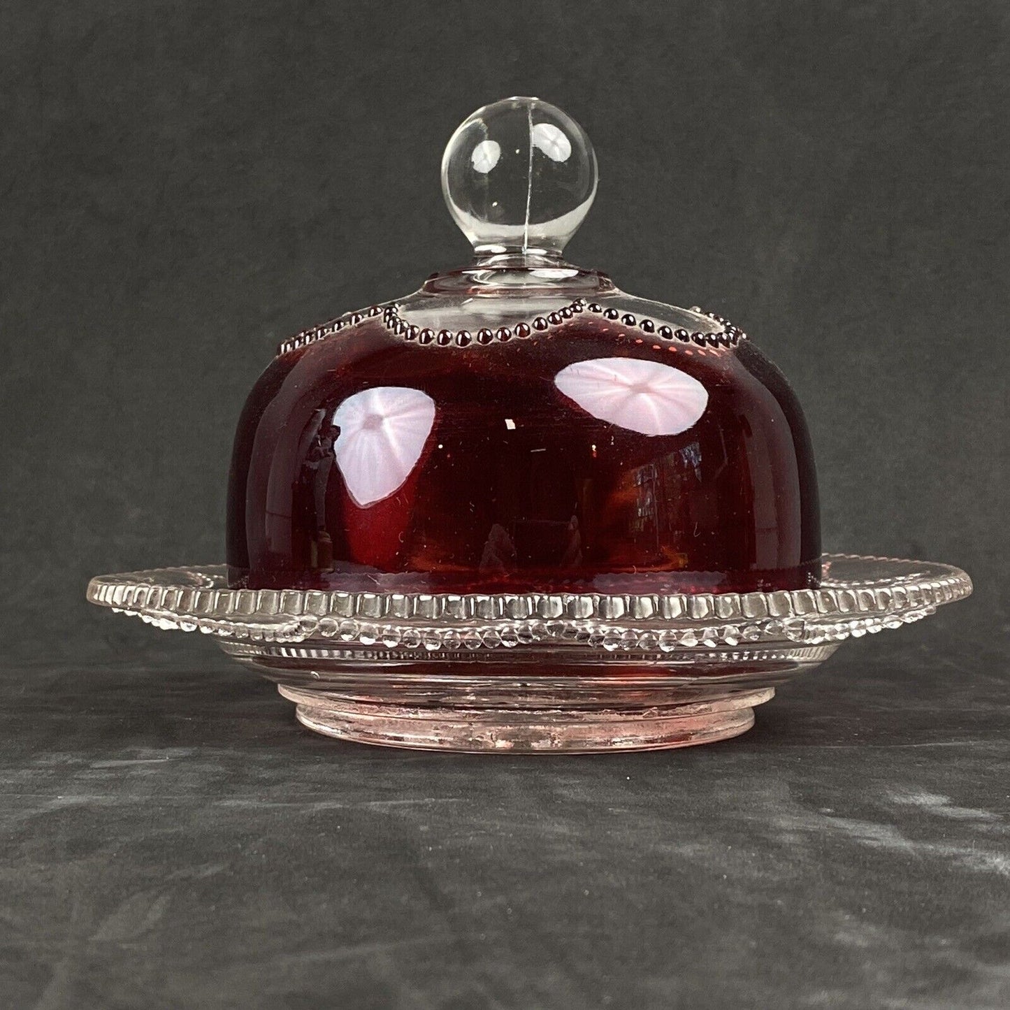 EAPG Heisey Glass Butter Dish with Lid (READ)