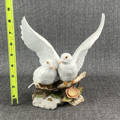 Vintage Lefton Double Doves , Nest Egg Collection , Hand Painted , 1989