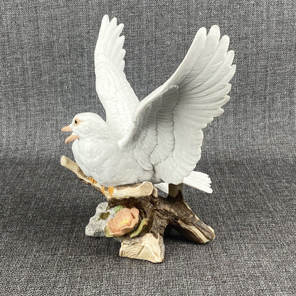 Vintage Lefton Double Doves , Nest Egg Collection , Hand Painted , 1989