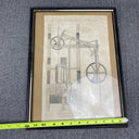 Antique James Watt's Patent Steam Engine Diagram 1795 Technical Drawing