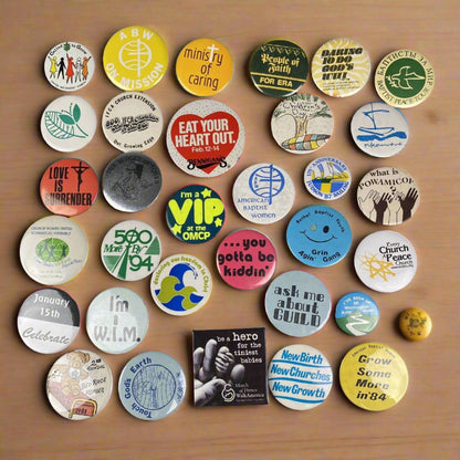 Vintage Lot Of 32  Pins Pinbacks Religion , Methodist Church  etc...