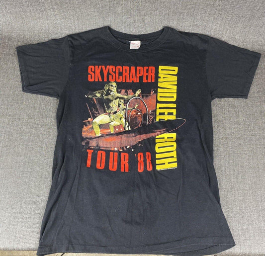 Vintage 1988 David Lee Roth Skyscraper Tour Spring Ford Black T-Shirt XL