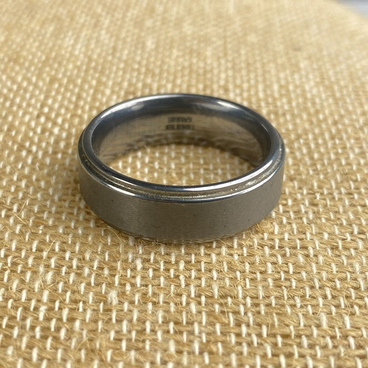 Tungsten Carbide Silver Men's Band Size 12