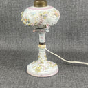 Delicate Antique Lamp with Floral Added 21" Tall