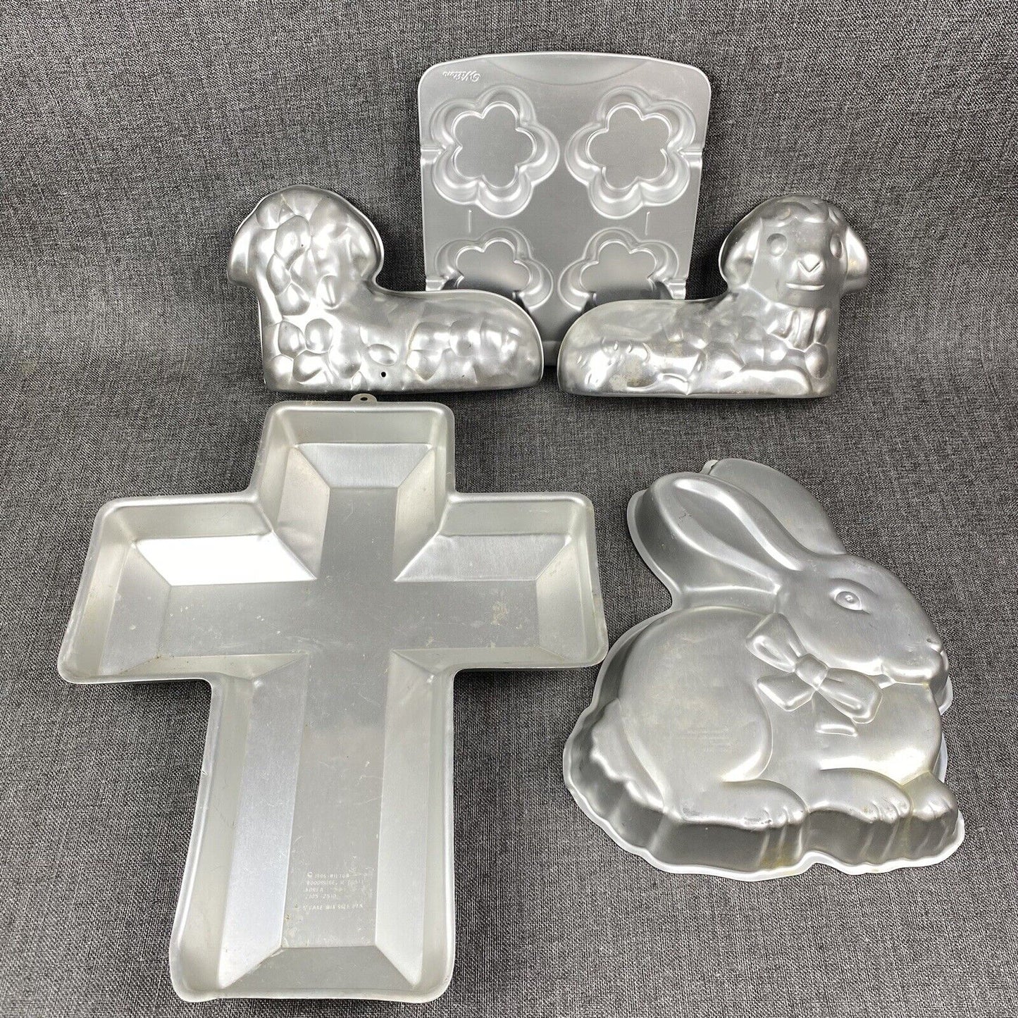 Wilton Cake Pans Easter, Large Cross, Lamb, Floral, Bunny Rabbit