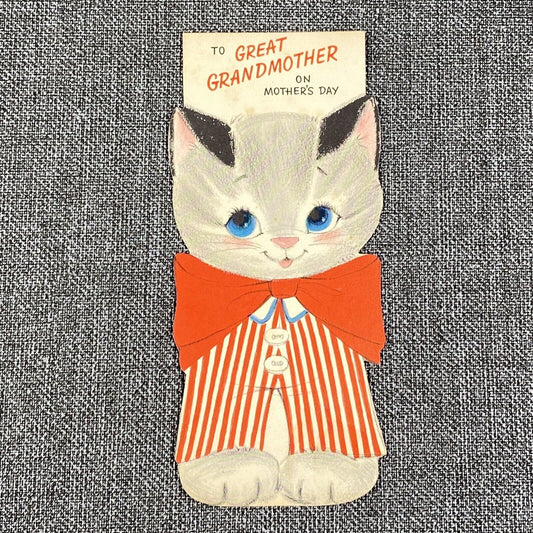 Vintage Hallmark Cat Card 690-3 Great Grandmother Mother's Day