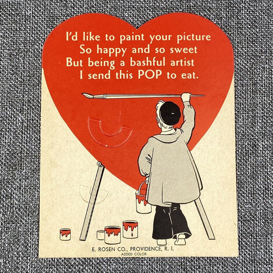 Vintage Valentine Day Heart Card E. Rosen Co. Providence