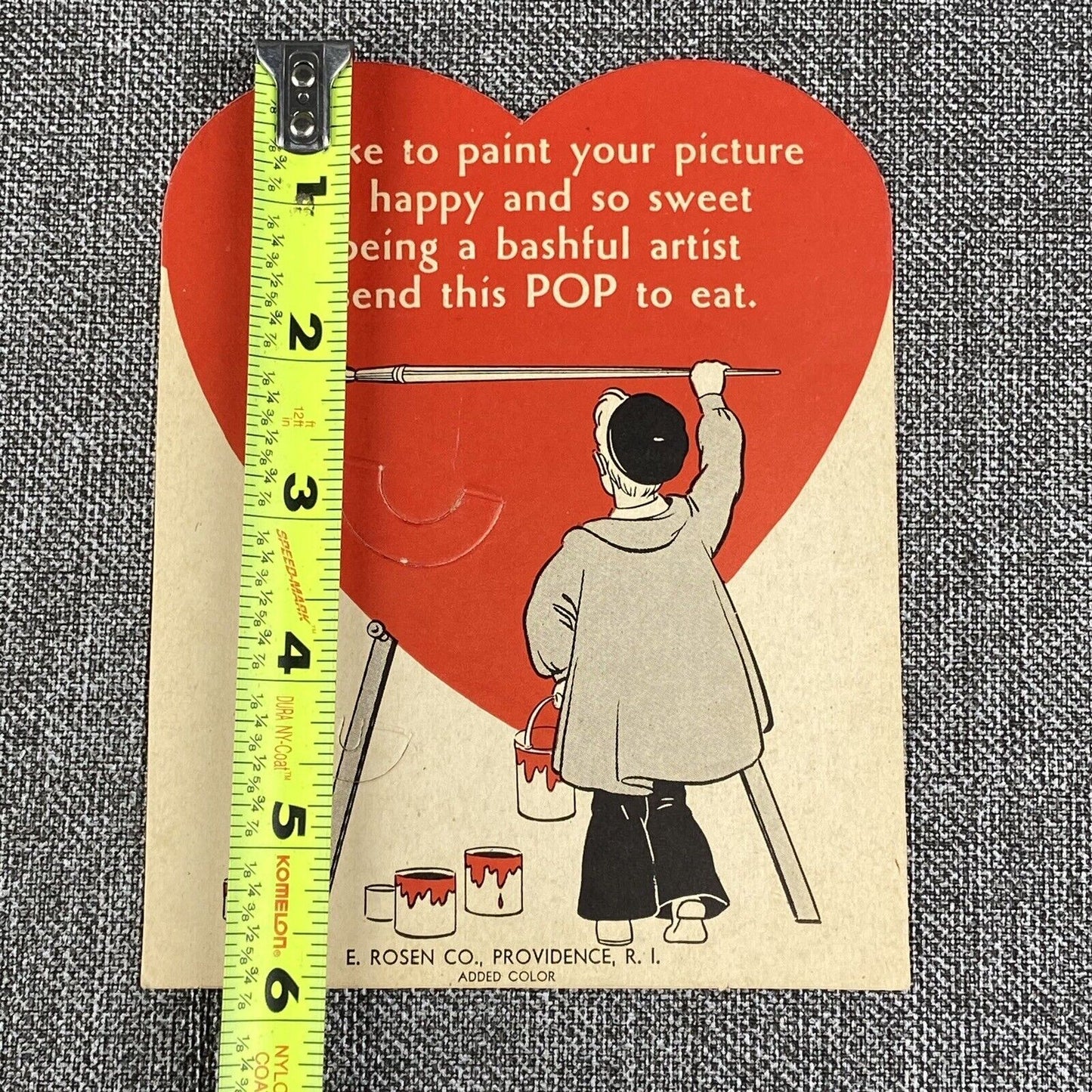 Vintage Valentine Day Heart Card E. Rosen Co. Providence