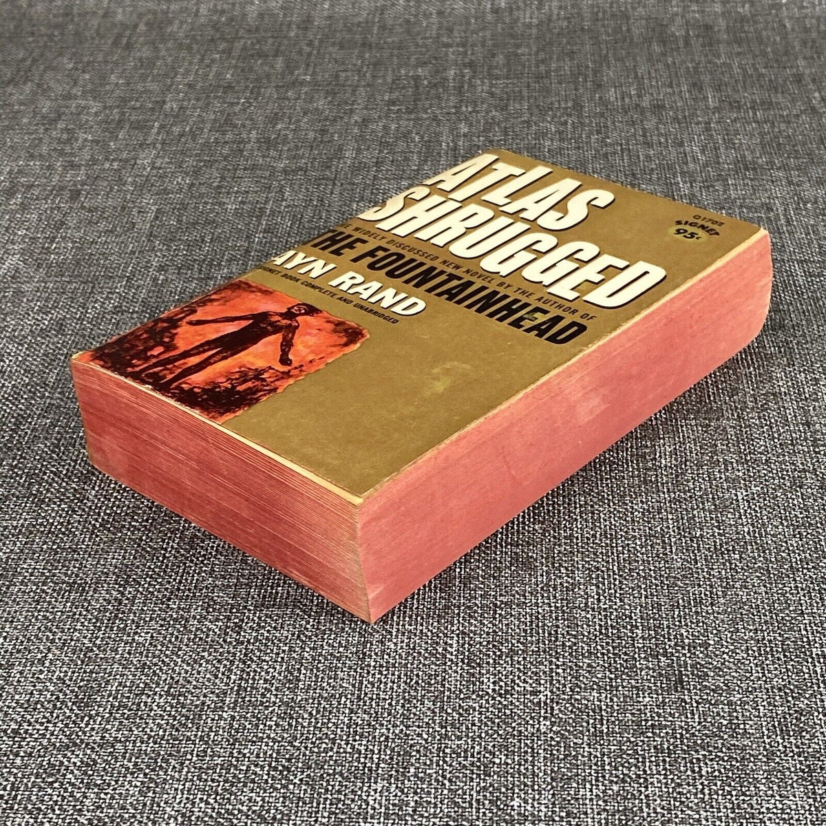 Atlas Shrugged by Ayn Rand, first paperback printing 1959. Signet Q1702