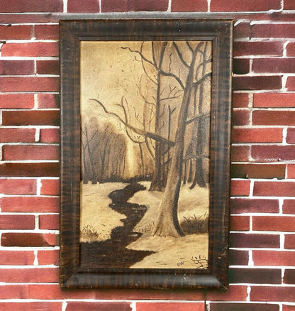 Antique Painting RW Framed 20"x13" Wood Frame c1890