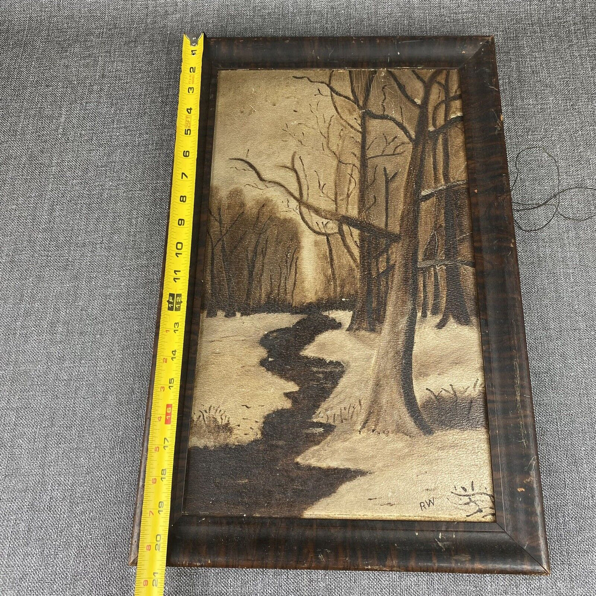 Antique Painting RW Framed 20"x13" Wood Frame c1890