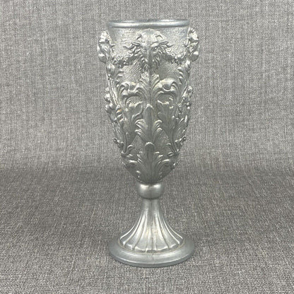 Antique Italian Pewter Altar Ritual Chalice Goblet Goat Heads Putti Cherubs RARE