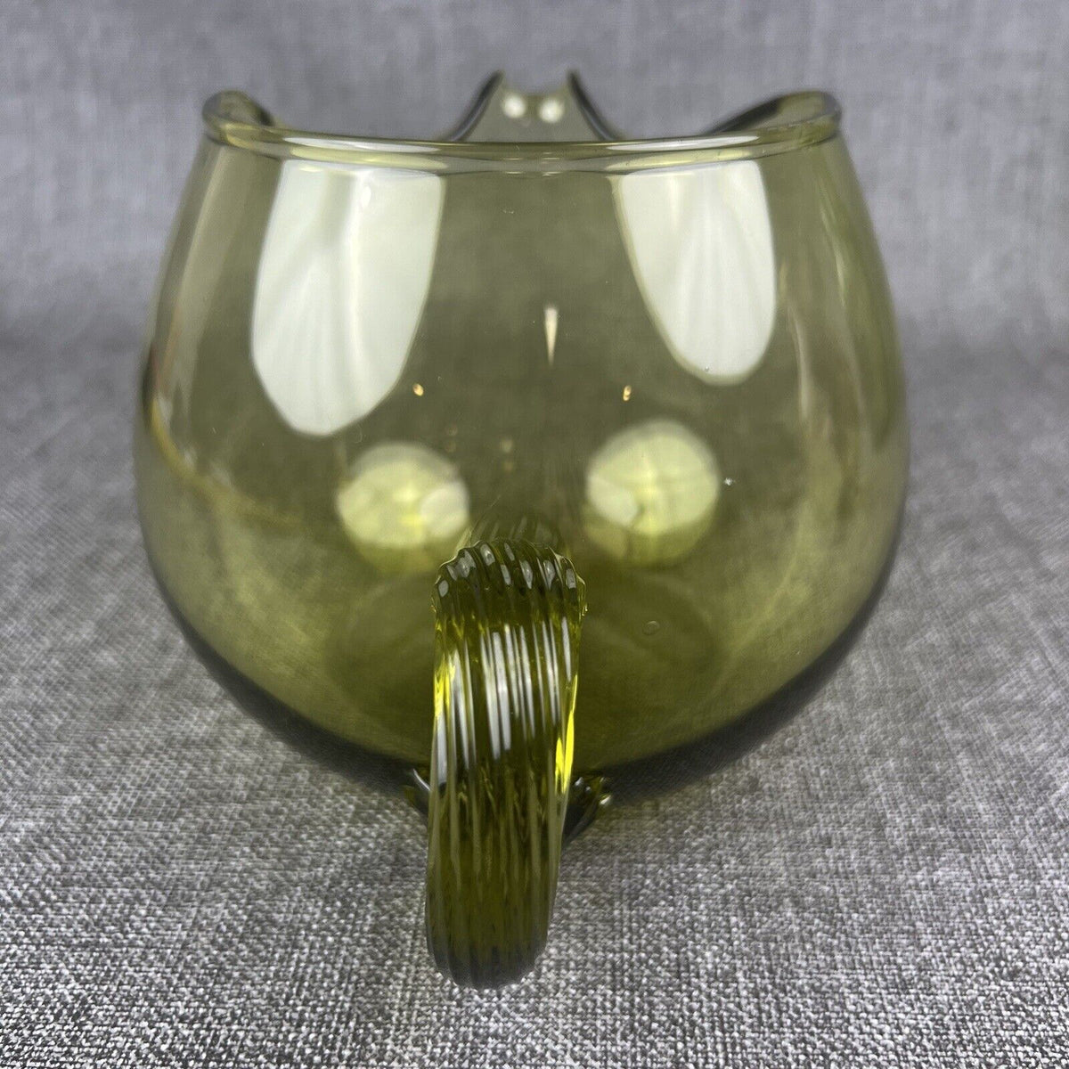 Vintage Empoli Hand Blown Glass Squat Pitcher