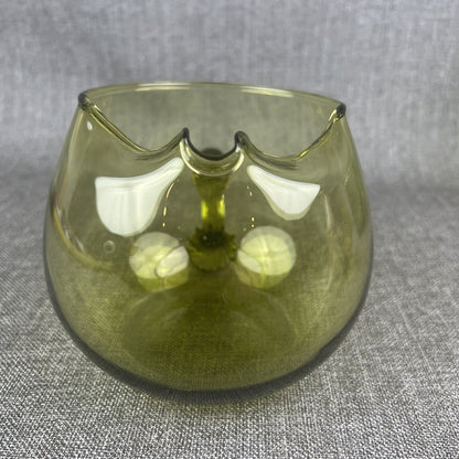 Vintage Empoli Hand Blown Glass Squat Pitcher