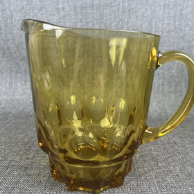 Vintage Amber Glass Pitcher (Bear Pitcher) 6  3/4" Tall