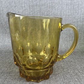 Vintage Amber Glass Pitcher (Bear Pitcher) 6  3/4" Tall