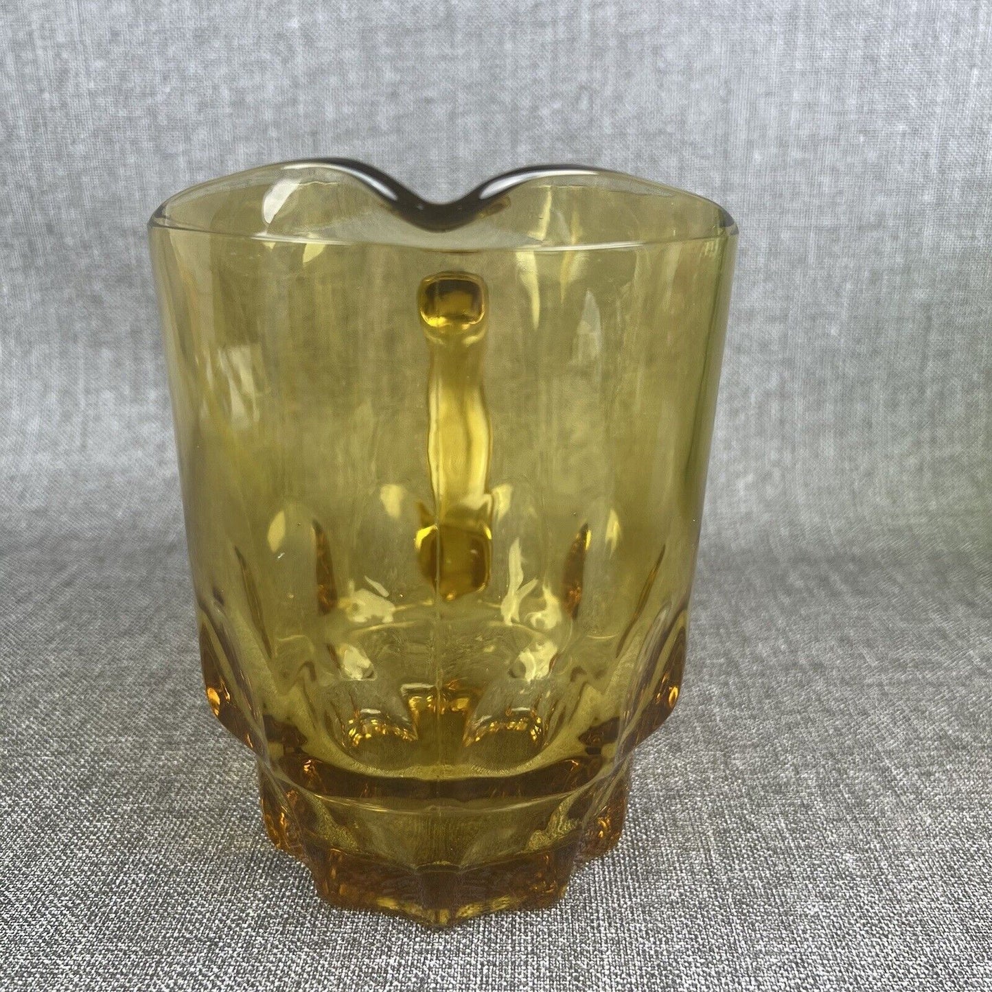 Vintage Amber Glass Pitcher (Bear Pitcher) 6  3/4" Tall