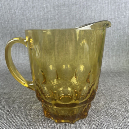 Vintage Amber Glass Pitcher (Bear Pitcher) 6  3/4" Tall