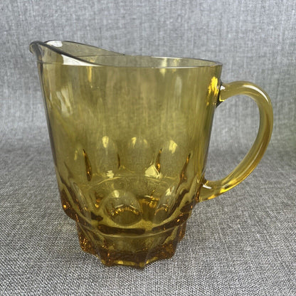 Vintage Amber Glass Pitcher (Bear Pitcher) 6  3/4" Tall