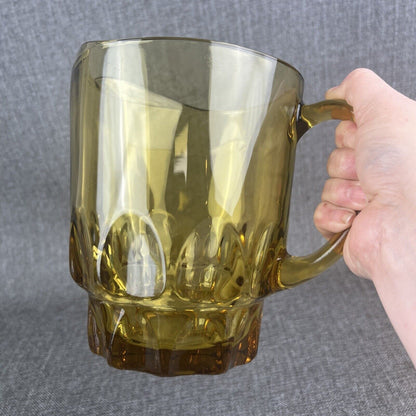 Vintage Amber Glass Pitcher (Bear Pitcher) 6  3/4" Tall