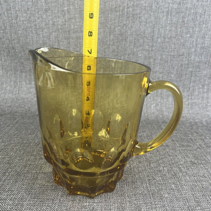 Vintage Amber Glass Pitcher (Bear Pitcher) 6  3/4" Tall