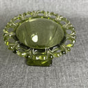 Indiana Glass Loraine Planter Avocado Green Square Foot Lace Rim