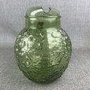 Vintage Mid- Century Glass Picture Avocado Green with Ice Lip