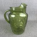 Vintage Anchor Hocking Tulip Green Glass Pitcher