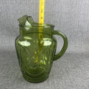 Vintage Anchor Hocking Tulip Green Glass Pitcher