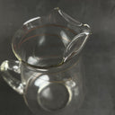 Vintage Clear Glass Pitcher with Gold Stripes