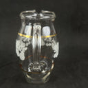 Small Vintage Bartlett & Collins Clear Glass Pitcher with gold stripes