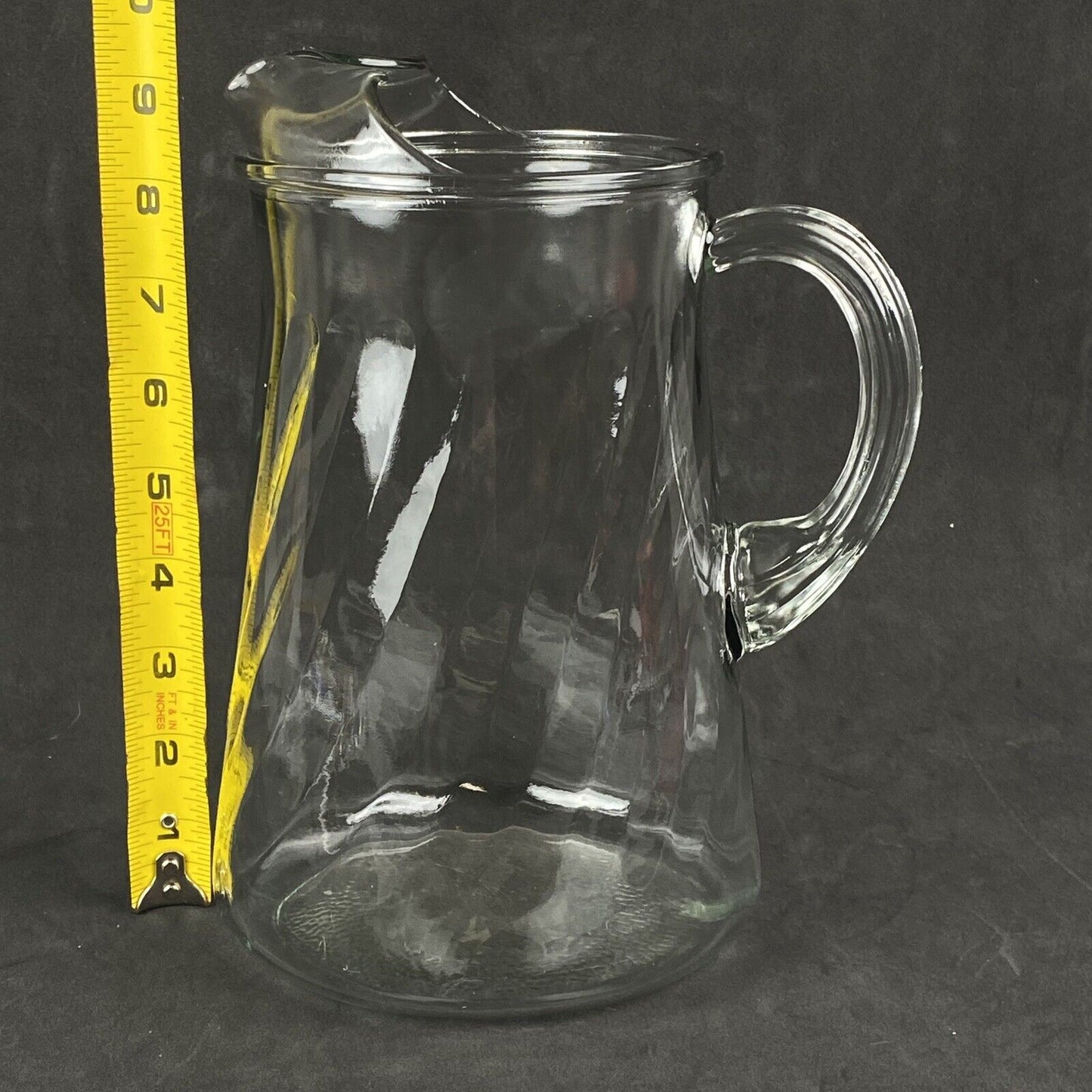 Vintage Glass Pitcher with Ice Lip