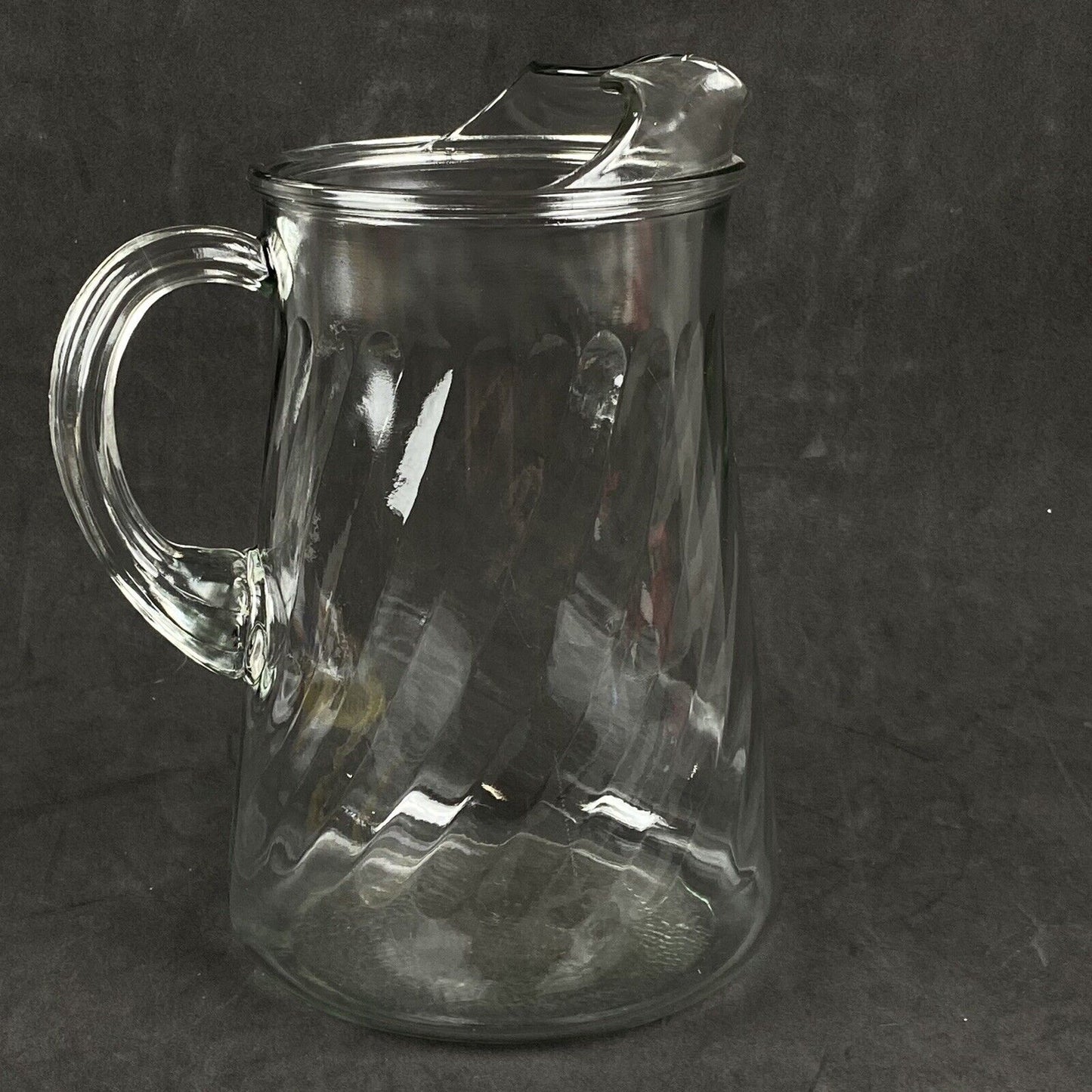 Vintage Glass Pitcher with Ice Lip