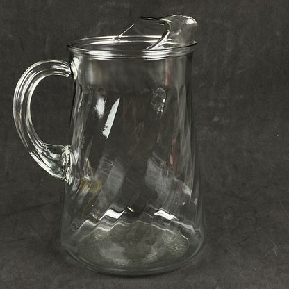 Vintage Glass Pitcher with Ice Lip