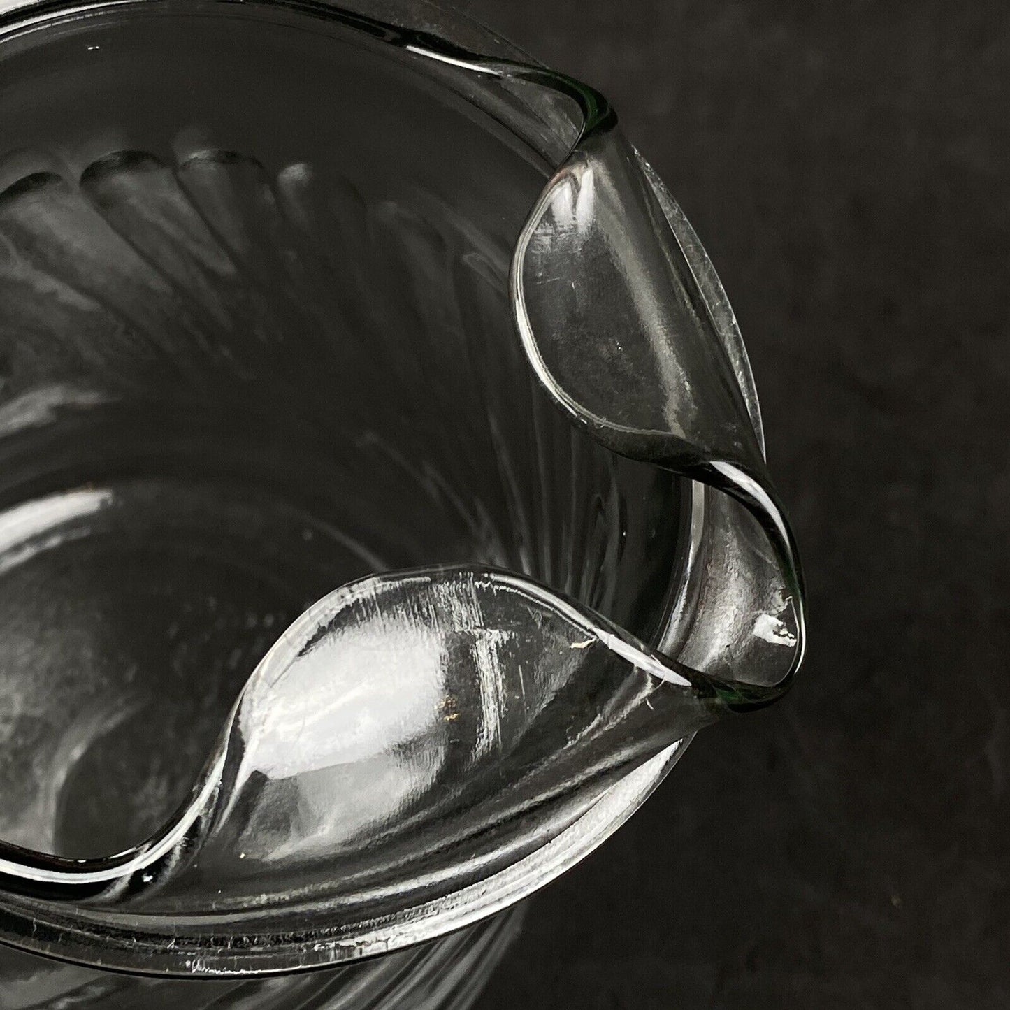 Vintage Glass Pitcher with Ice Lip