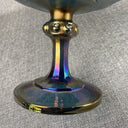 Vintage Indiana Iridescent Blue/purple Carnival Glass Compote Pedestal Bowl