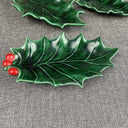 Parham Plates, Green Holly Vintage Christmas Holiday Red Berries - set of 3