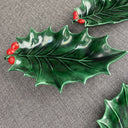 Parham Plates, Green Holly Vintage Christmas Holiday Red Berries - set of 3