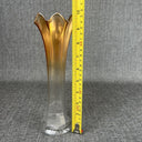 Vintage Carnival Glass Marigold Swung to Clear 9.5" tall