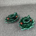 Lefton Vintage Holly Leaf & Berries  Candle Holders Japan - Set of 2