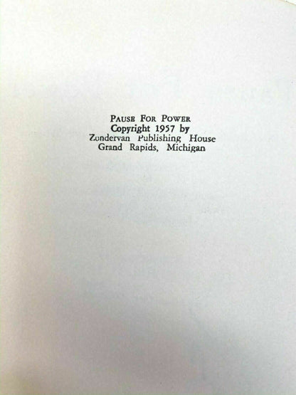 Pause for Power by John E. Huss AUTOGRAPHED COPY