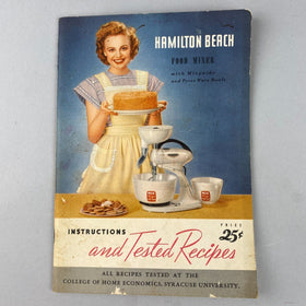 Hamilton Beach Food Mixer, Instructions Recipes Cookbook, Vintage